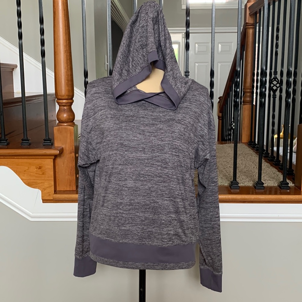 Mondetta Ultra Soft Hoodie Pullover Stretch Puiple Melange Sz S